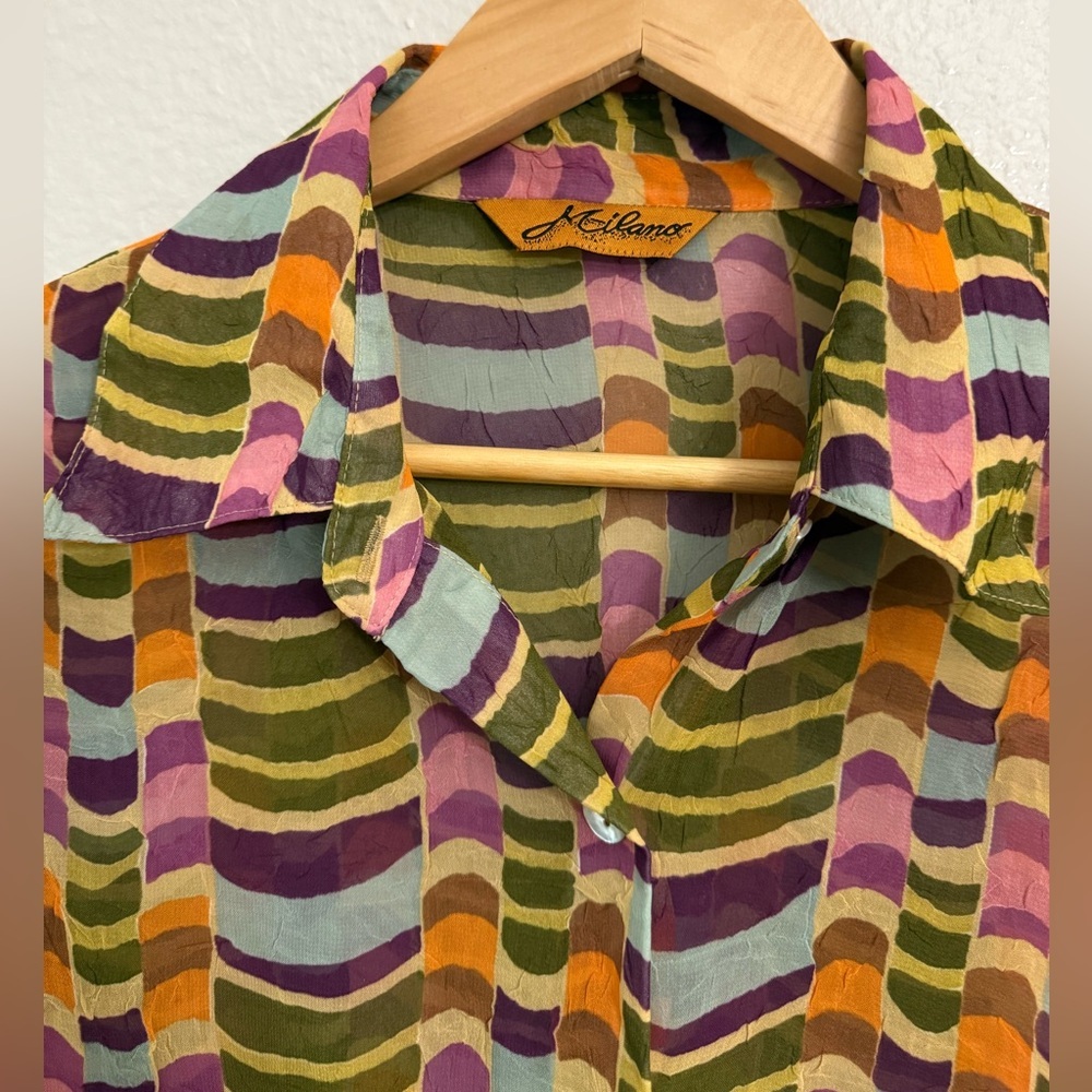 Milano Button-Down Multicolor Patterned Women's T… - image 2